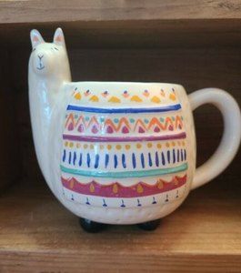 Llama Folk Art 3D Figural Coffee Tea Mug Ceramic Natural Life 16oz
